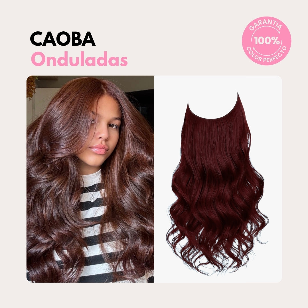 Extensiones Onduladas Con Hilo Invisible y clips 50cm
