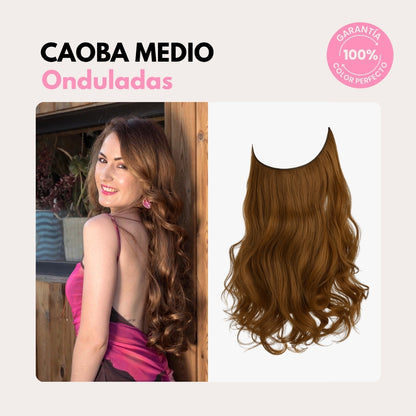 Extensiones Onduladas Con Hilo Invisible y clips 50cm