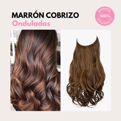 Extensiones Onduladas Con Hilo Invisible y clips 50cm