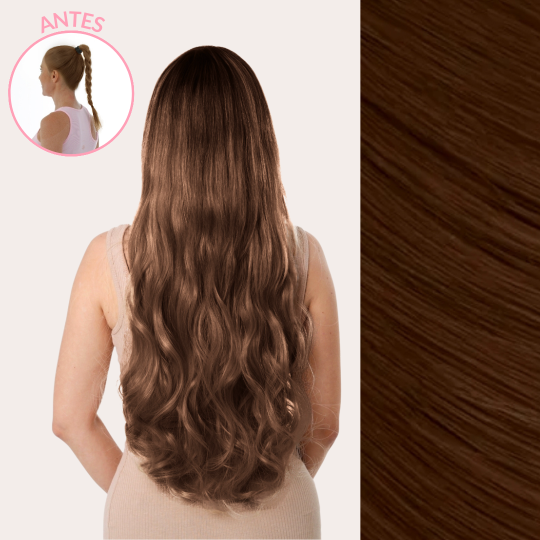 Extensiones Onduladas Con Hilo Invisible y clips 50cm