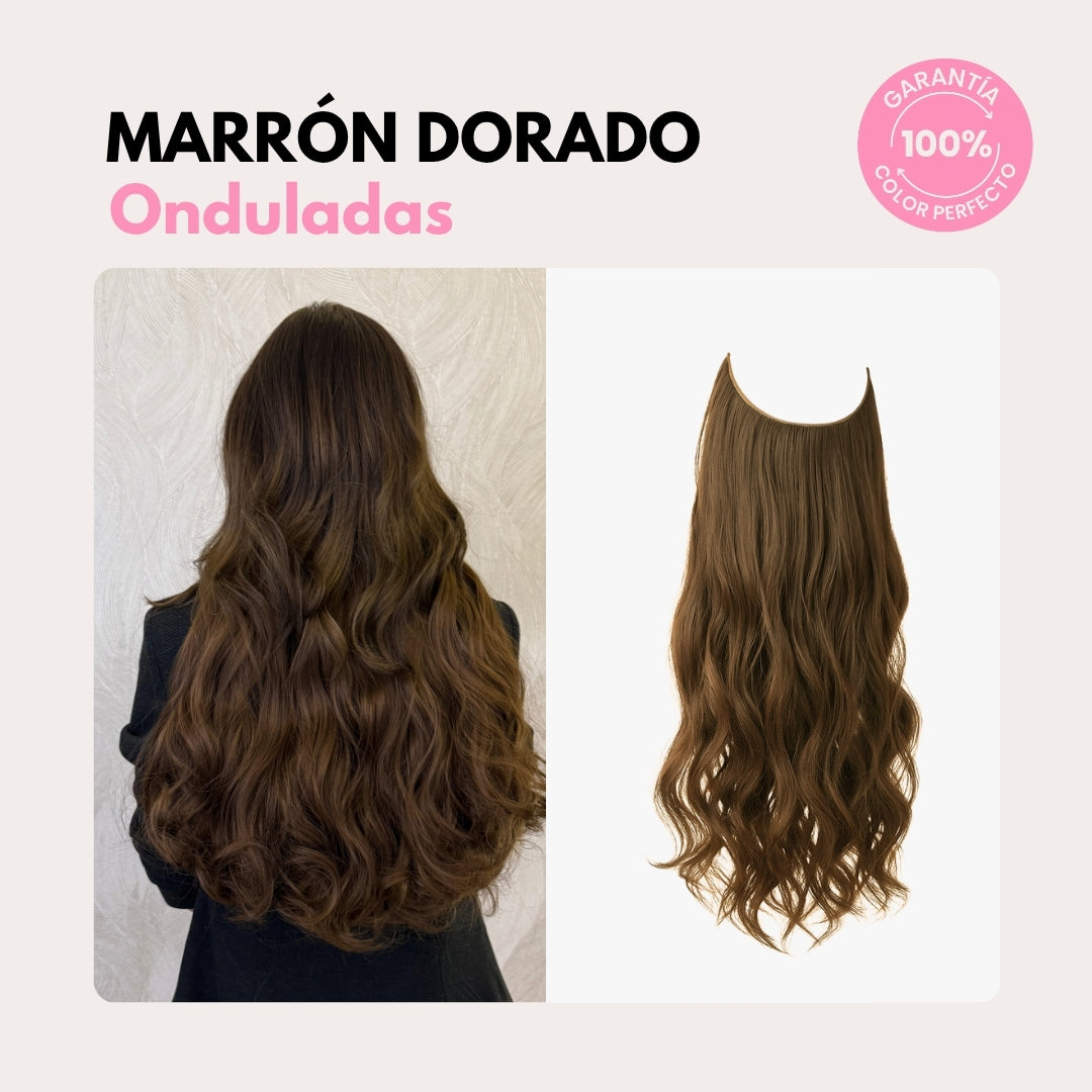 Extensiones Onduladas Con Hilo Invisible y clips 50cm