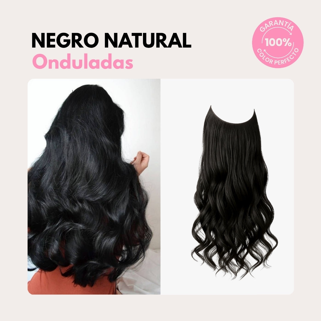Extensiones Onduladas Con Hilo Invisible y clips 50cm