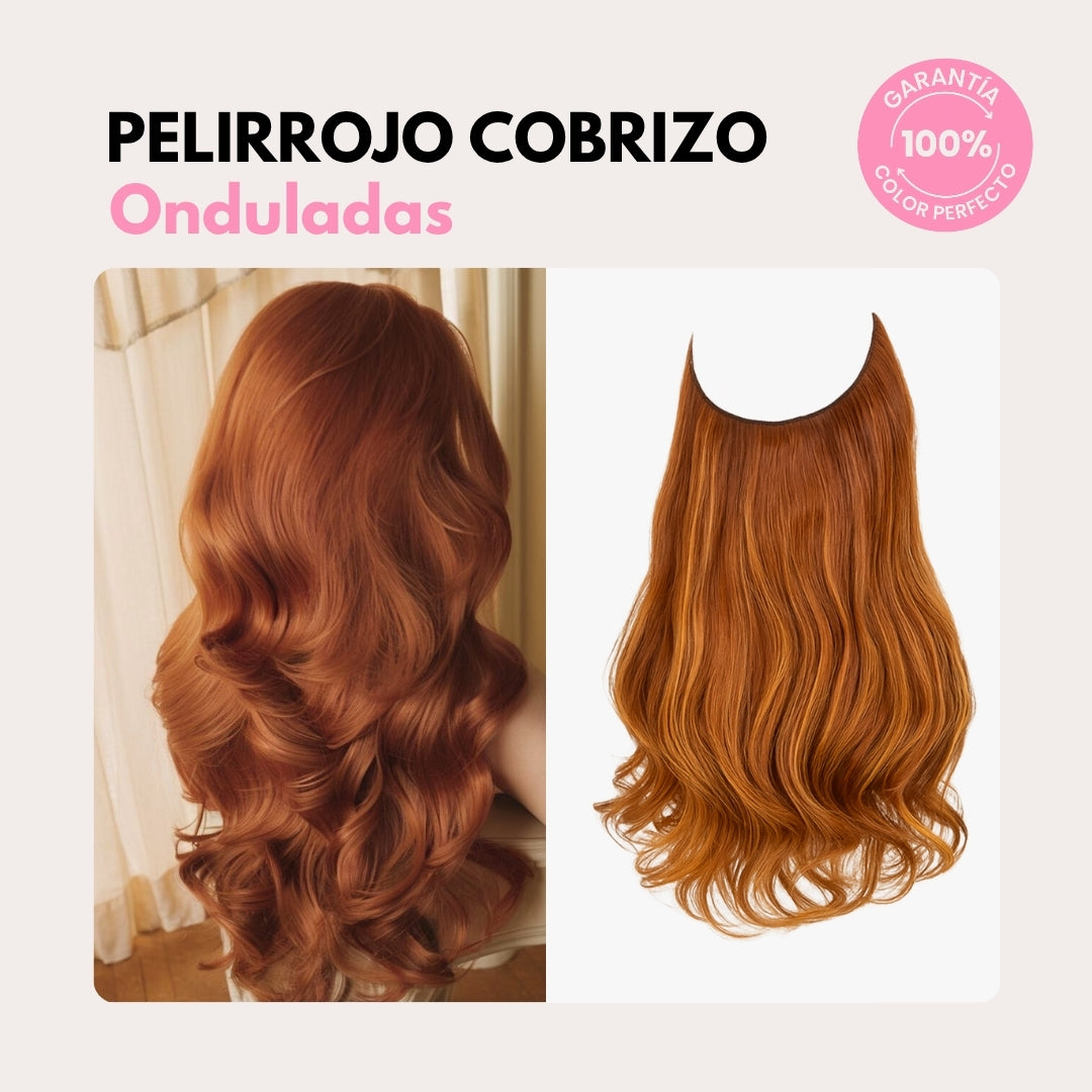 Extensiones Onduladas Con Hilo Invisible y clips 50cm