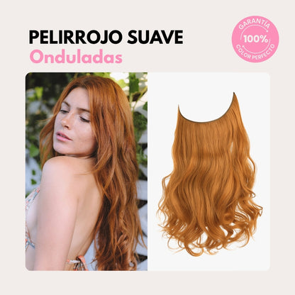 Extensiones Onduladas Con Hilo Invisible y clips 50cm