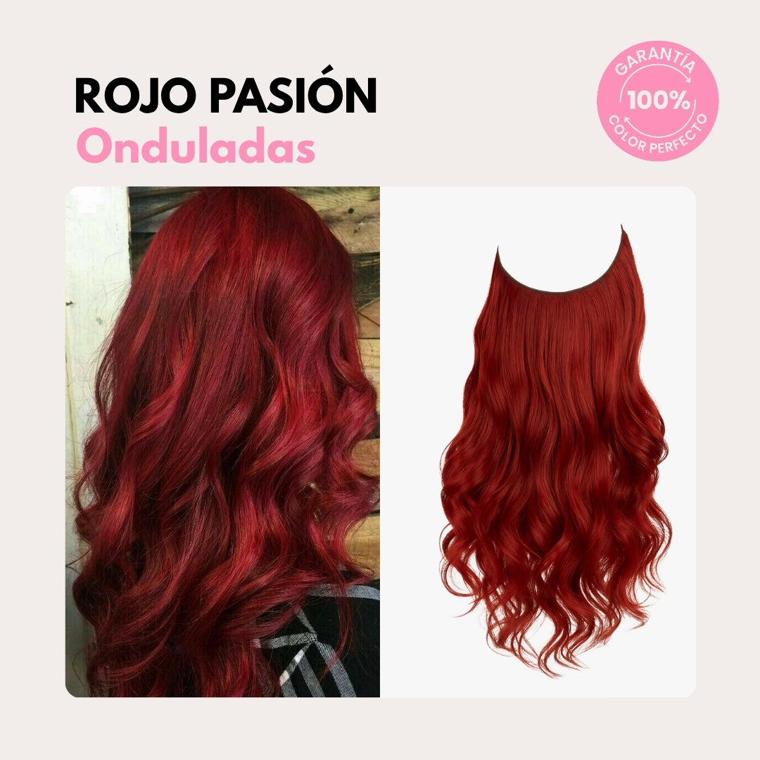 Extensiones Onduladas Con Hilo Invisible y clips 50cm