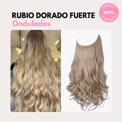 Extensiones Onduladas Con Hilo Invisible y clips 50cm