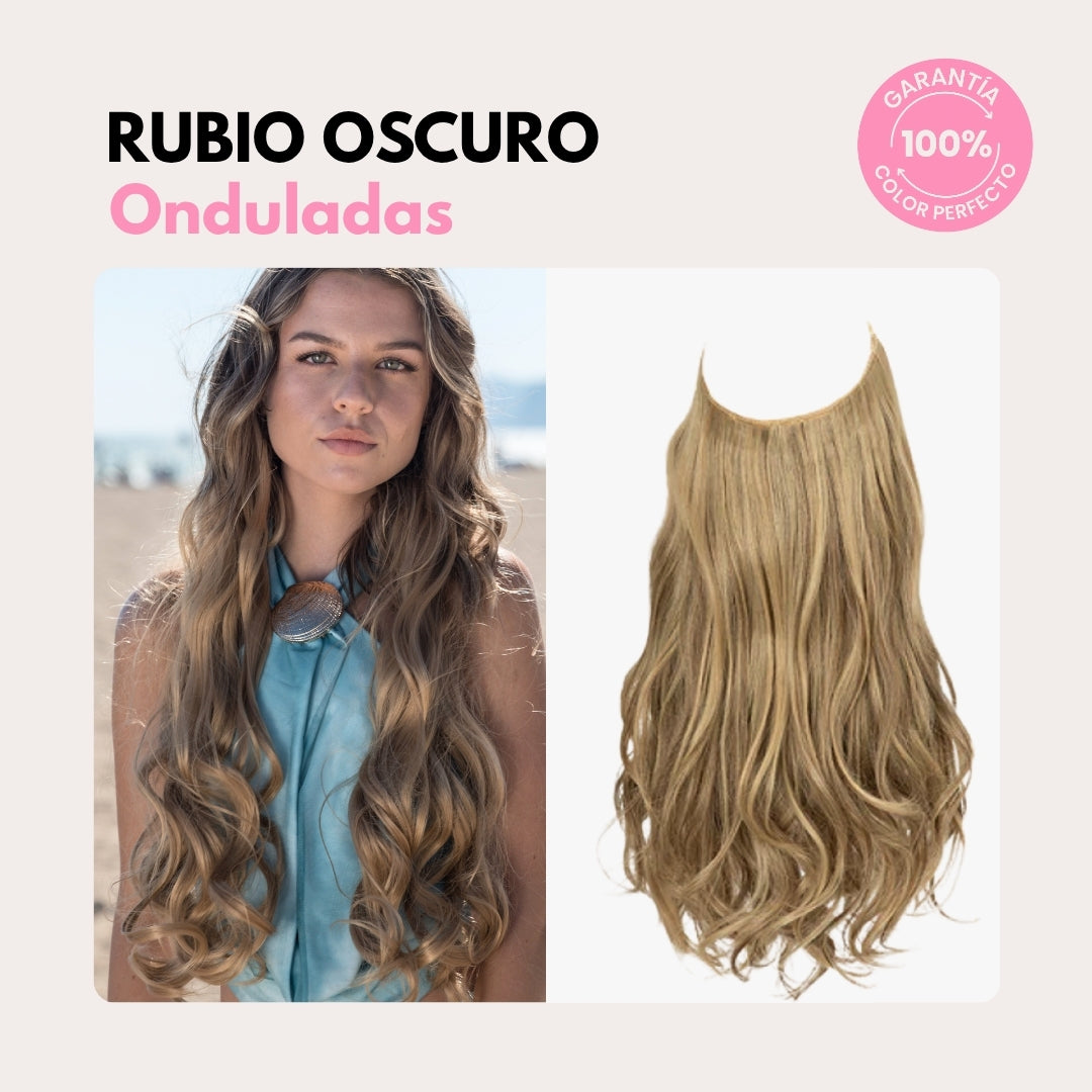 Extensiones Onduladas Con Hilo Invisible y clips 50cm